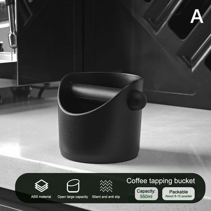 

Shock-Absorbent Coffee Knock Box Anti-slip Espresso Dump Bin For Coffee Grounds With Removable Knock Bar Coffee Grind Waste Bin black