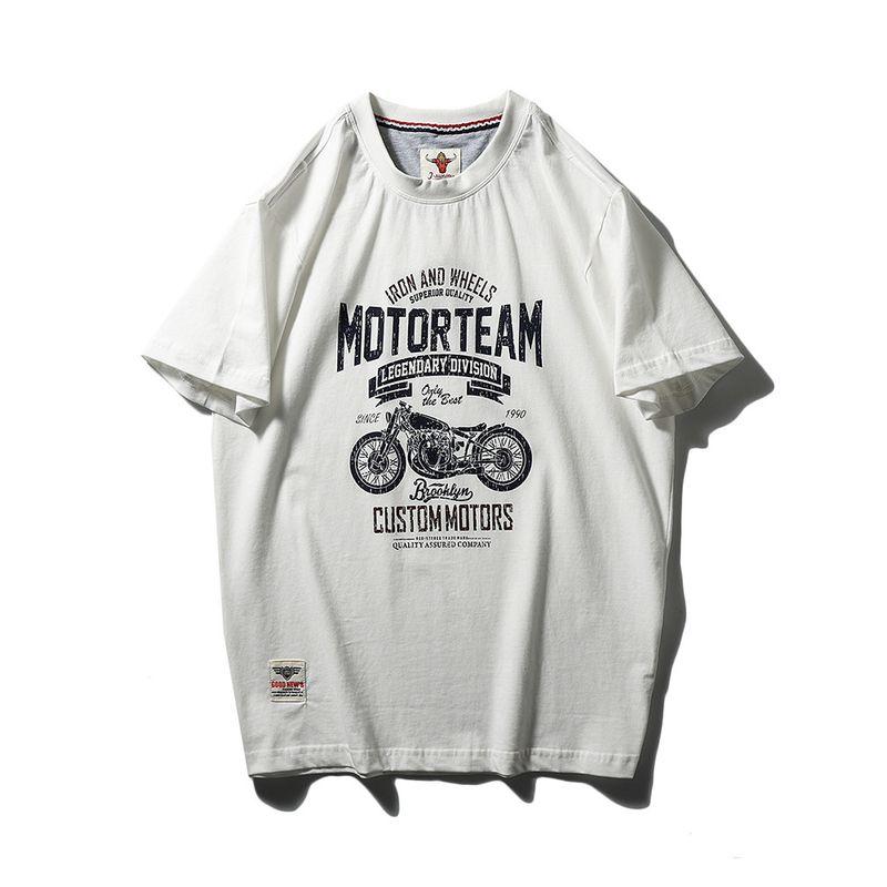 Trade Export to Domestic Sales American Retro Printed Pure Cotton Trendy Brand Short-Sleeved T-Shirt Men's Summer Base Layer Men's Clothing T-Shirt