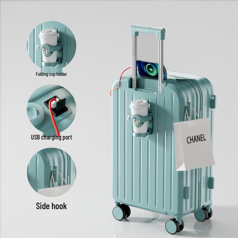 Durable 20-inch Women's & 24-inch Men's Trolley Suitcase: Stylish, Drop-Resistant Travel Luggage for Students