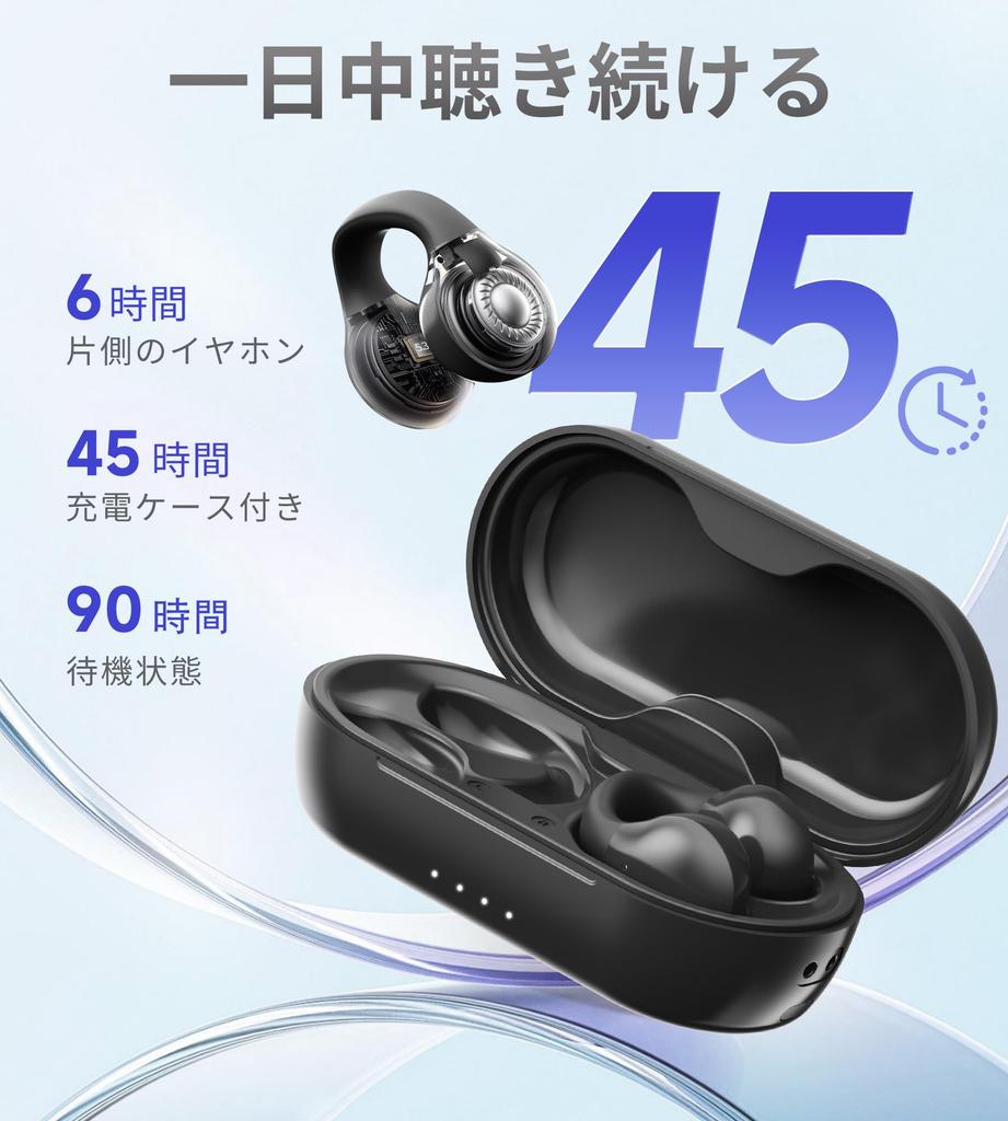 King Lucky Ear Cuff Wireless Earbuds with Bluetooth 5.3 Compatible  Open-Ear Design  No Ear Blockage  IPX4 Waterproof  Built-in Microphone  Fast