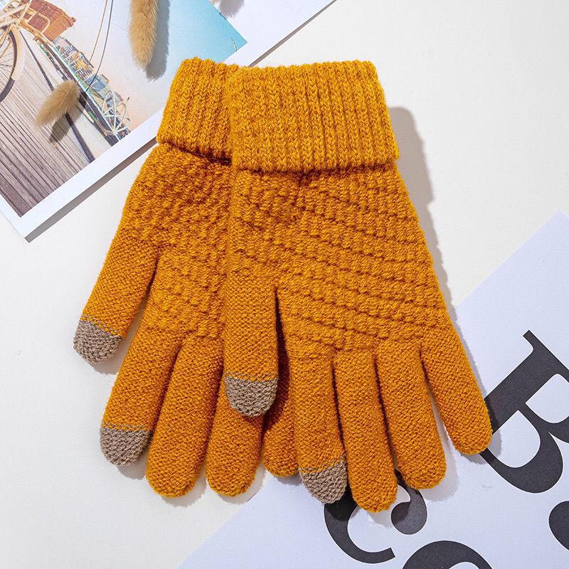 Stylish Pineapple Pattern Touch Screen Gloves – Warm, Reversible Stitch for Autumn and Winter