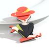 Cute Abstract Lady Acrylic Brooches Pins for Women Personalized Funny Cartoon Girls Figure Resin Badge Jewelry Accessories Gifts