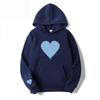 Heart-Shaped Valentine’s Day Loose Casual Couple Hoodie with Plus Velvet