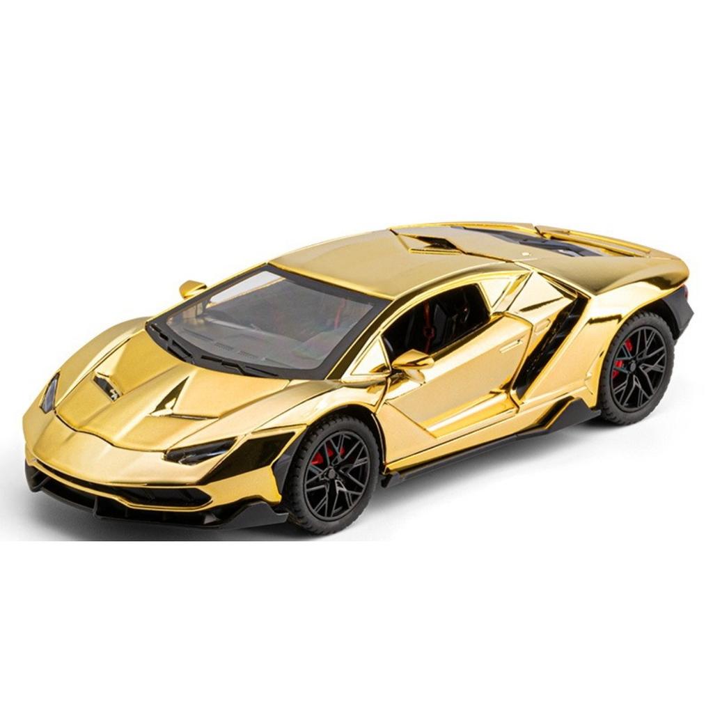 Electroplated 1/24 Lamborghini 770 Supercar Alloy Model Ornaments Toys Diecast Miniature Voiture Children Boy Gift Birthday