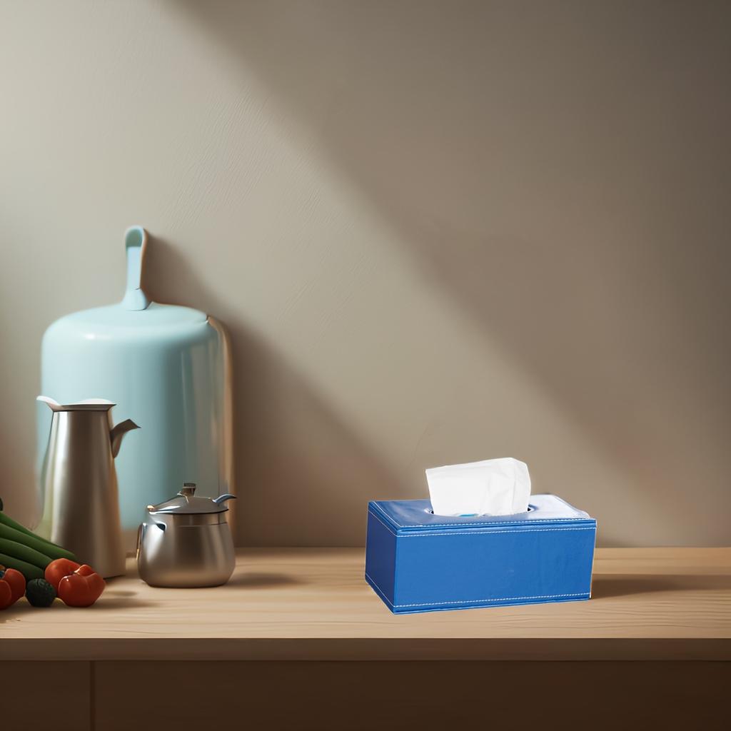 Držák na box na papírové kapesníky z umělé kůže, obdélníkový stolní úložný box pro domácí dekoraci - vhodný do kuchyně, ložnice, obývacího pokoje, jídelny