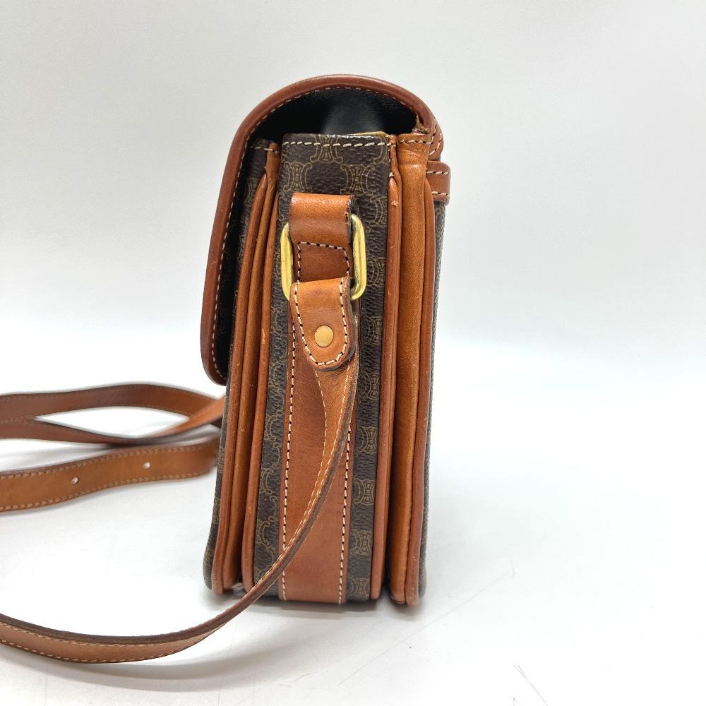 CELINE Macadam Crossbody Shoulder Bag PVC/Leather Brown/GoldHardware