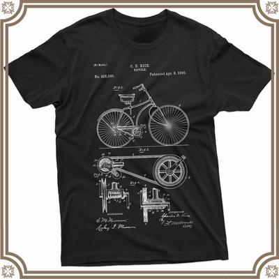 Bicycle Patent 1860 Bike History Tee Shirt Riding Rider Gift TShirt 100 Cotton ONeck Short Sleeve Summer Casual Unisexs Tshirt