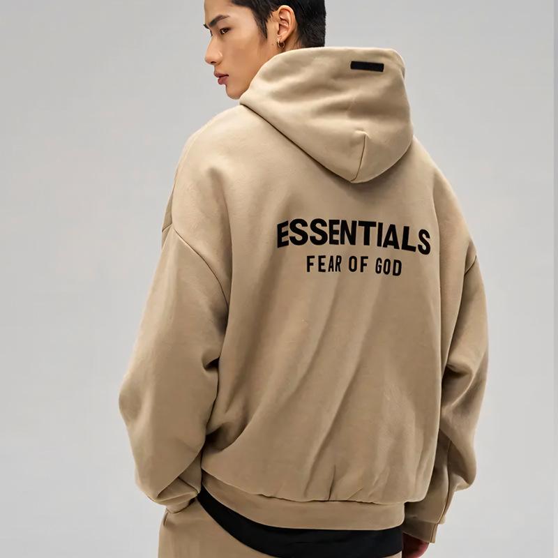 FOG Essentials HHH Unisex Fleecegefütterter Schwerer Kapuzenpullover - Amerikanischer Stil Herbst/Winter Freizeitkleidung