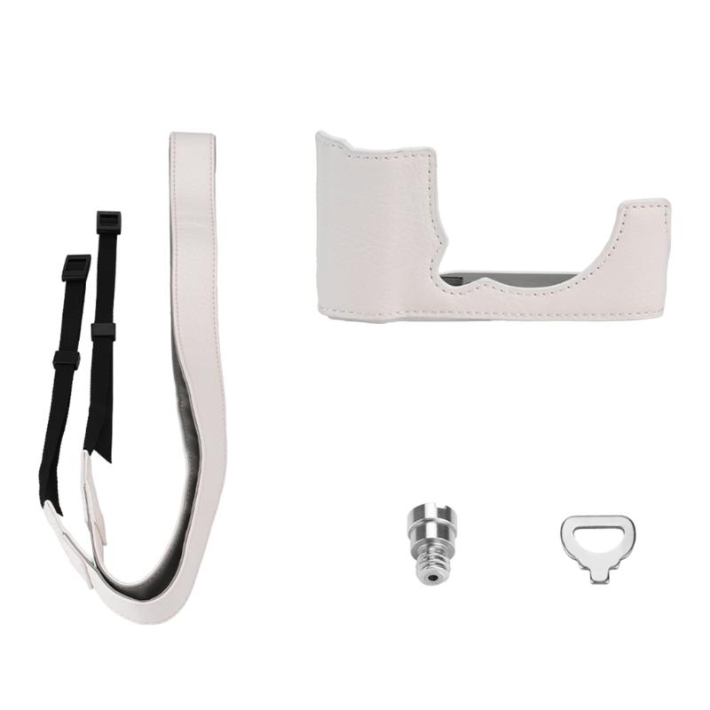 

Leather Half Case Set for XM5 Camera Protections with Wrist Straps and Easy Access Design off білий колір