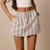 Womens Striped Pocket Casual Comfortable Wrap Shorts With Tie Waist 2026 Lightweight Cotton Blend