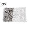 Washable Fabric Doilies for Vases White Lace Doily, Elegant Retro Placemat, Embroidered Table Breathable Polyester Mats Mat, Rectangular Round