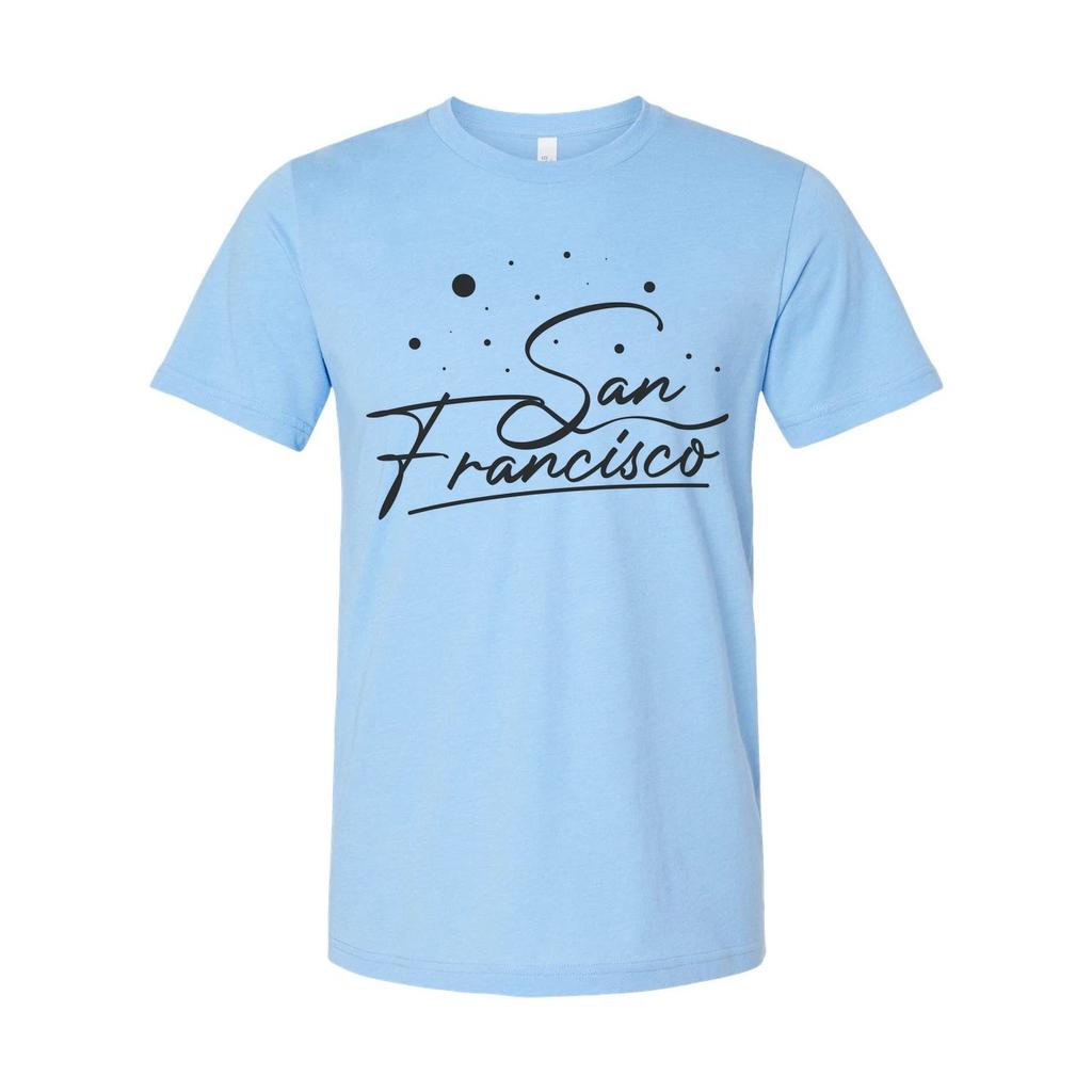 San Francisco Script Graphic Unisex T Shirt With City Lettering Design For Trave