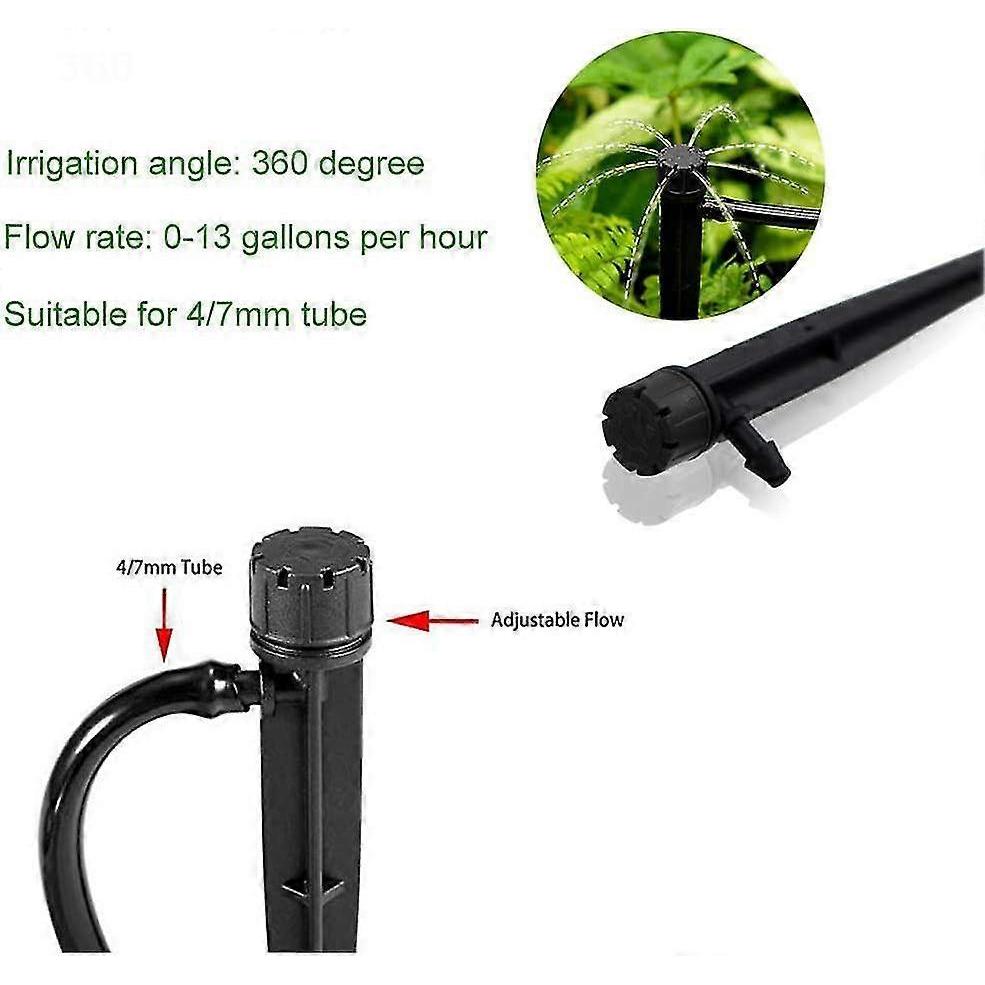 100pcs Ground Insert Eight Holes Adjustable Dripper 360 Degree Drip Irrigation - DD01