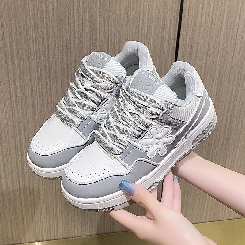 

Platform casual sports shoes women s wholesale summer new niche versatile running little white board shoes 40 сірий колір