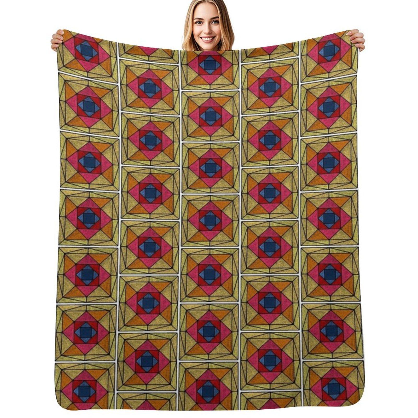 Suspiria Stained Glass Ceiling Throw Blanket Foldable Soft Warm Blanket for Outdoor Use Size: 75*100cm, Weight: 230 GSM