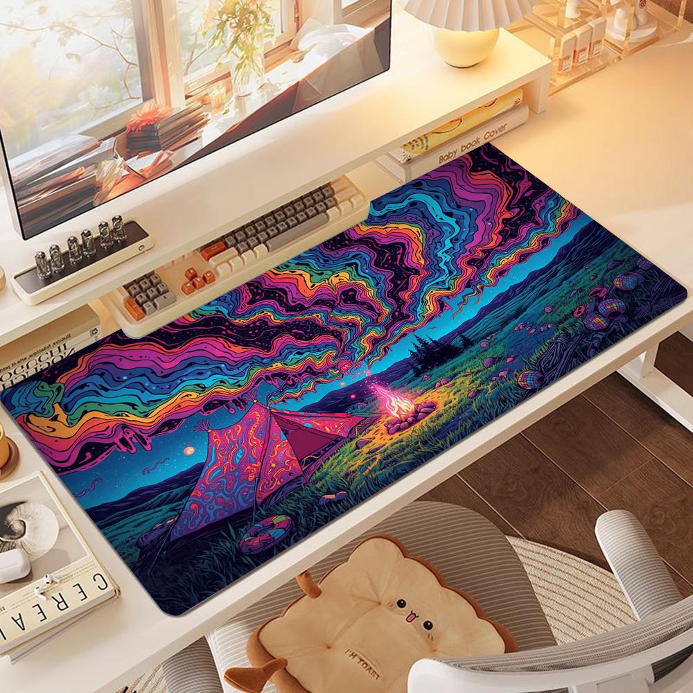 Abstract Playmat Fantasy Forest Gaming Mouse Pad Desk Mat Nonslip Rubber Base Precise Seam Washabl EPads for Games and Office