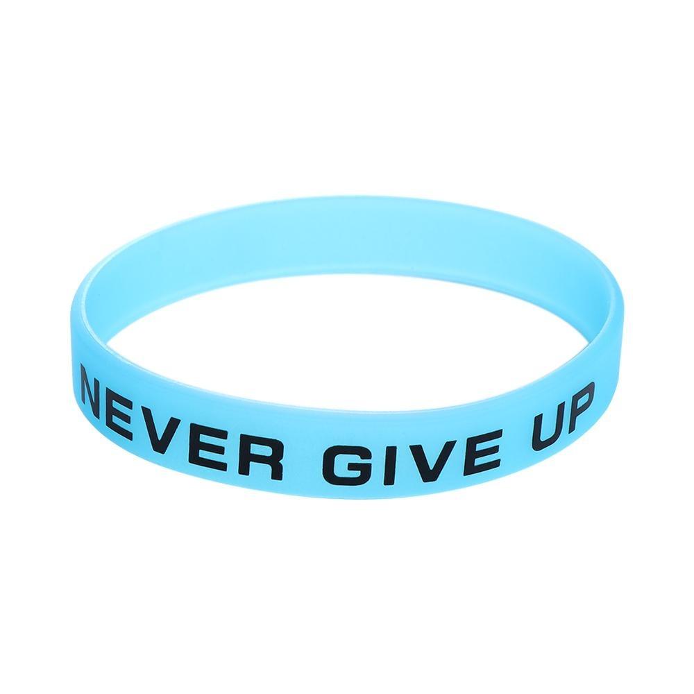 Wristband Never Give Up Bracelet Basketball Wristband Silicone Sweat Band Luminous Rubber Bracelets