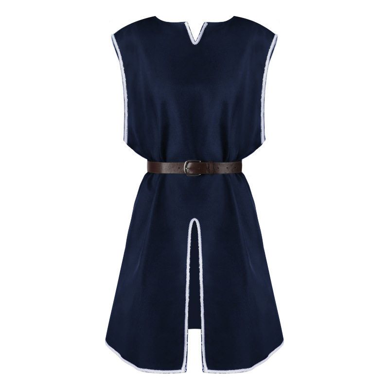 European and American Amazon New Halloween Men's Pullover Loose Robe Medieval Men's Round Neck Belted Robe Outerwear