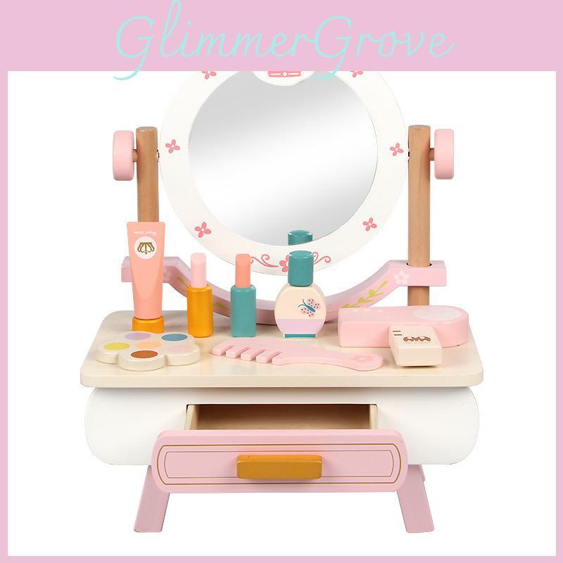 Kids Pretend Makeup Table Toy With Wooden Construction For Imaginative Play And Parent Child Bonding