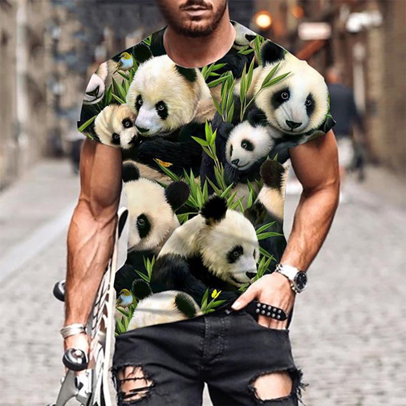 3D Printed Cute Panda Animals T Shirt Men's Funny Pattern