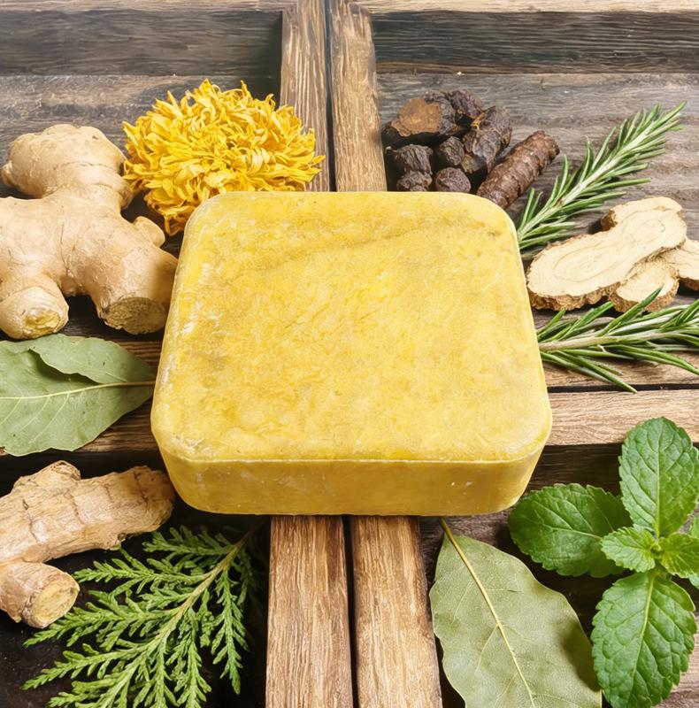 Cypress Leaf Ginger Essential Oil Shampoo Bar - Handmade Soap Vacuum Packed