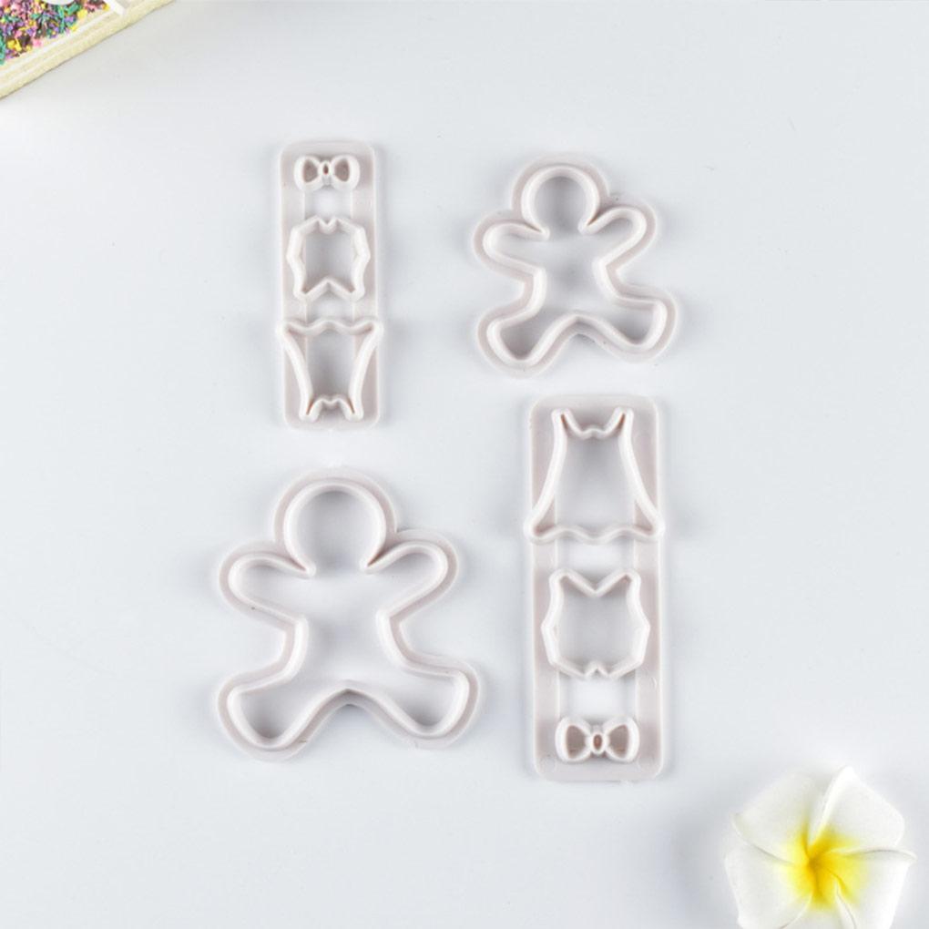4 Pieces Biscuit Shape Die Mold Cake Candy Slicer Christmas Festival DIY Crafts Pressing Bar Wedding Kitchen Decorating Tools