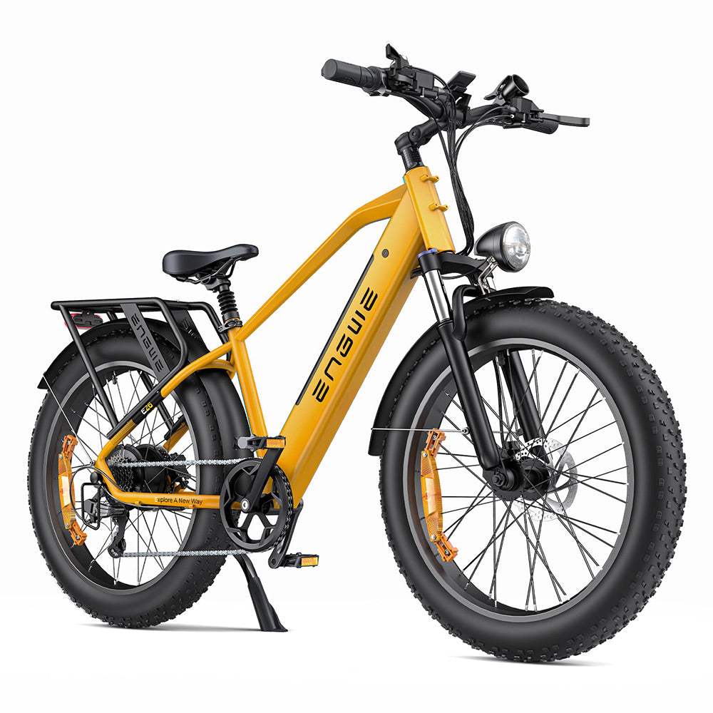 Engwe E26 250W Urban Commuter E-Bike 48V 16Ah, 26"×4.0" Reifen, Hydraulische Scheibenbremse, Vollfederung, LCD-Display, Shimano 7-Gang City Pedelec