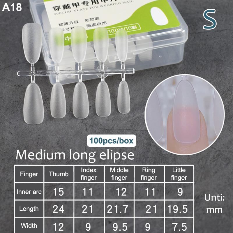 

100Pcs/Box Fake Nail Tips Full Cover Coffin Press On Nail Extension Clear Soft Gel Tips False Nail Design Manicure Tools A18