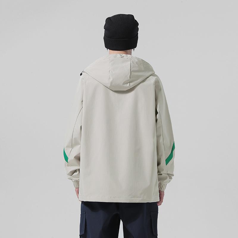 Jacket Men's Teen Spring and Autumn Trend Jacket Ruffian Handsome Fashion Versatile Hooded Jacket