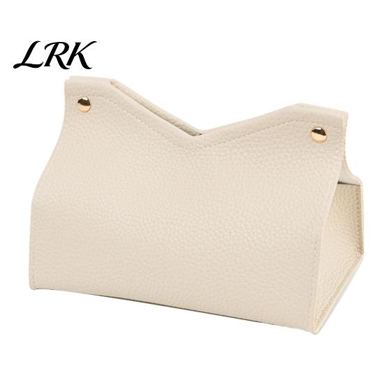 Dust-resistant Tissue Holder Box, Easy Open Waterproof PVC Leather Design, Simple Refill Dispenser Style Durable Anti-Crack for Home Car Use A
