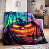 1pc Pumpkin Halloween Blanket, Lightweight Flannel Throw Blanket for Sofa, Bed, Travel, Camping, Living Room, Office, Couch, Chair, and Bed