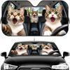 Funny Animals Sun Visor Car Windshield Sun Shade UV Protection Heat Insulation Cover Universal Sun Protector