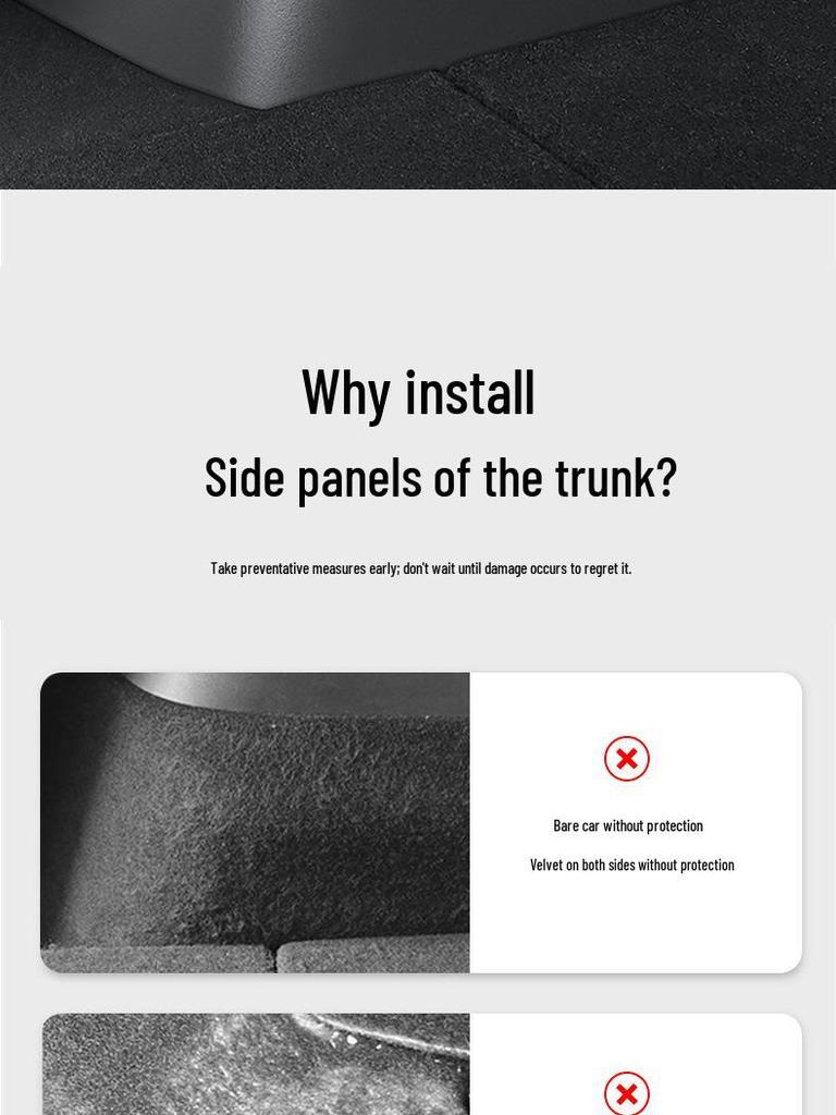 Tesla Model Y Innenraum Flauschiger Kofferraum-Eckenschutz