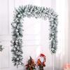2.7M Artificial Christmas Garland PVC White Snow Cedar Velvet Rattan Simulation Flexible Pine Leaf Rattan Strip Shop Window