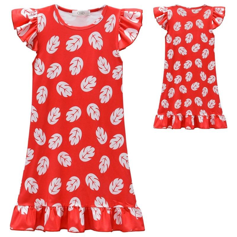 Dress Girl Red Leaf Dress Summer Dress Halloween Christmas Cosplay Skirt