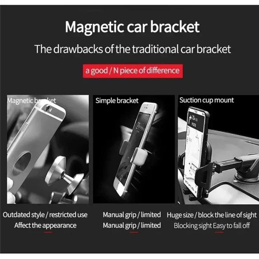 Secure Magnetic Car Mount Air Vent Phone Stand Strong Grip 360° Adjustable Holder