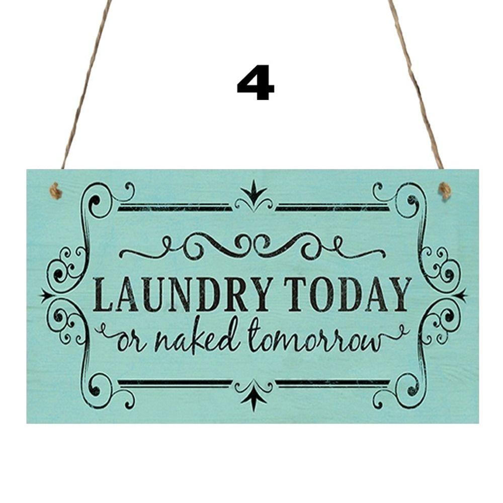 Wood Laundry Wooden Signs Door Hanger Hotel Bulletin Board Wall Plaque Decorative Plaque  Bar