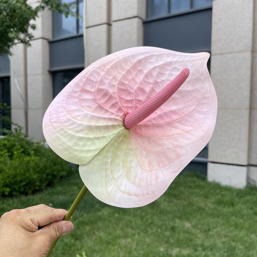 10pcs Large Anthurium Artificial Flower 20cm JHead Burgundy Fake Flower Stems for Wedding Home Floral Arrangement Decoration