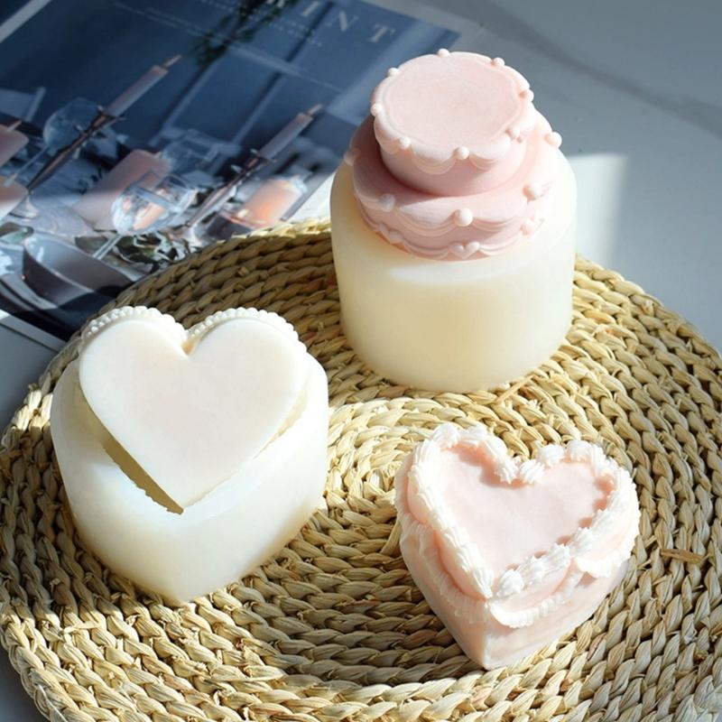 Heart-shaped Cake Molds Double-layer Cake Resin Silicone Moulds DIY-Decor