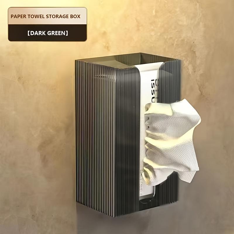 

1pc Transparent Wall-Mounted Tissue Holder Multi-Functional Home Organizer Kitchen Storage Perfect for Minimalist Bathroom Decor