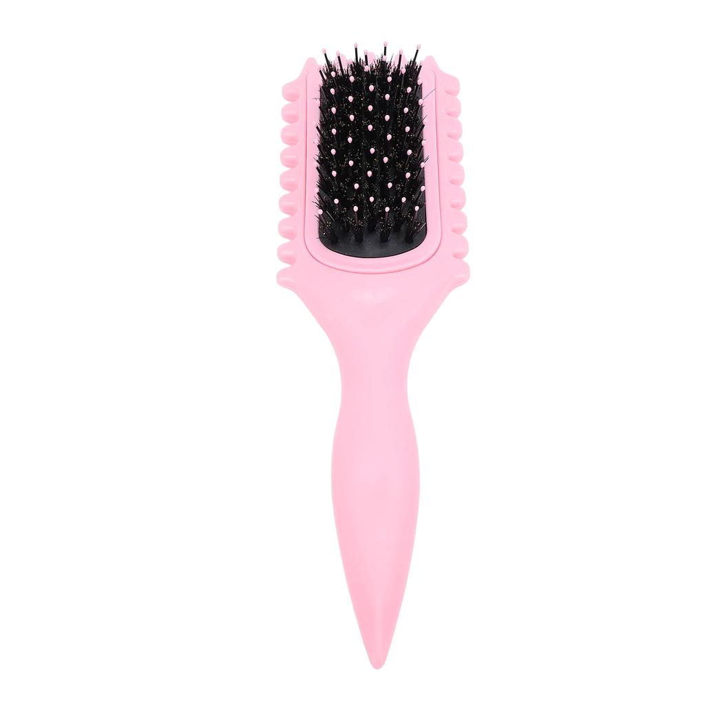 Styling Brush Soft Bristles Ergonomic Handle Curl Defining Brush for Drying Shaping Home Salon Pink