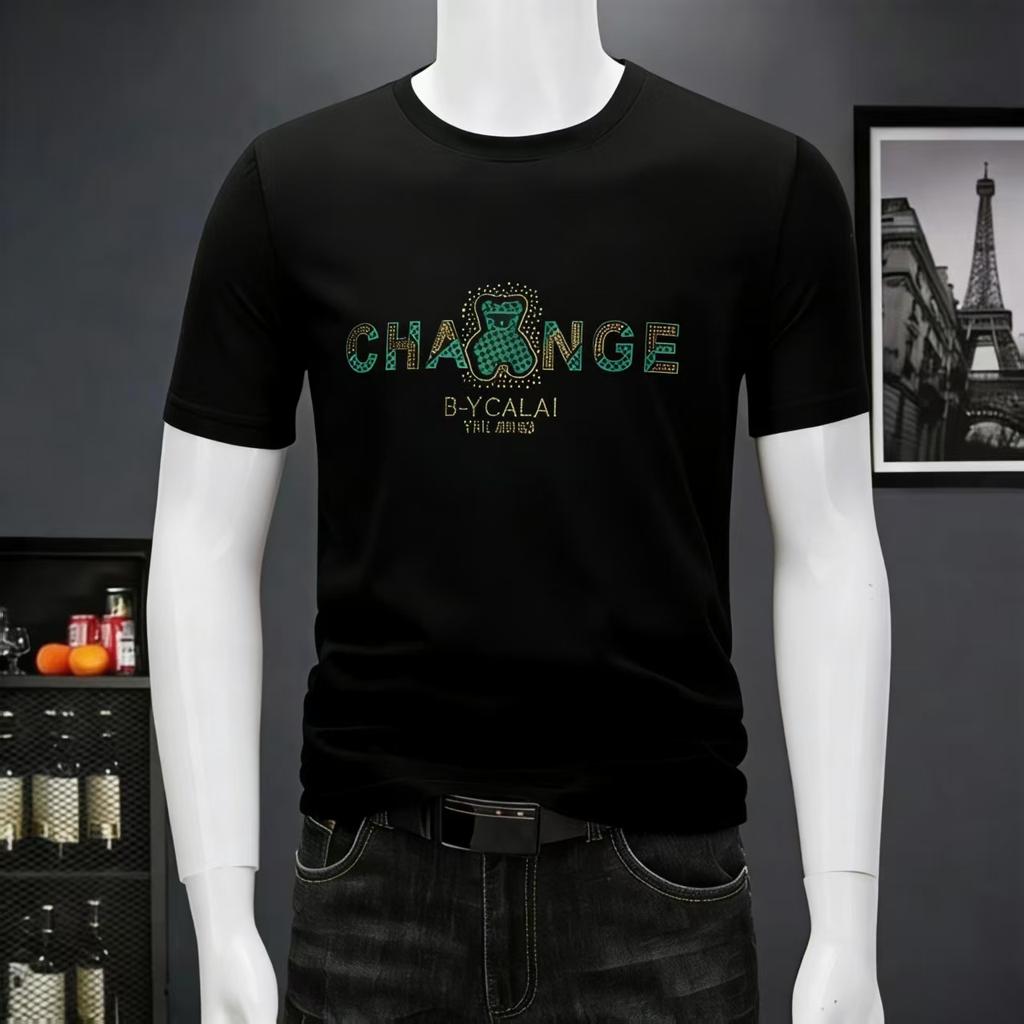 Sommer Herren T-Shirt Dünn und Vielseitig Einfarbig Kurzärmliges T-Shirt Herren Oberteil