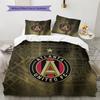 Atlanta United FC Pattern Bedding Quilt Set  Home Decoration  Gift (1 * duvet cover + 2 * pillowcase  without core)