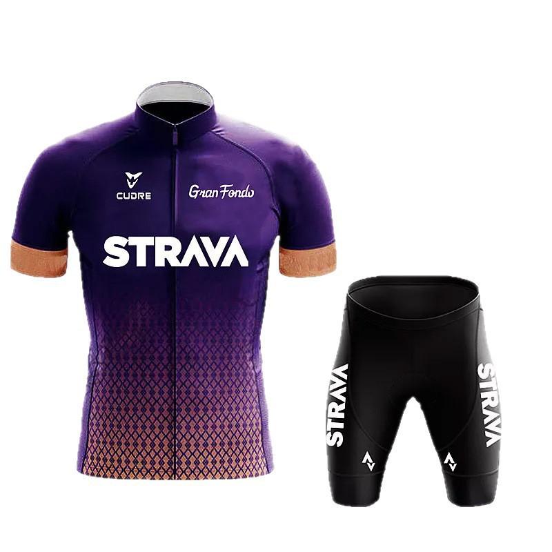 Set Maglia da Ciclismo Uomo Donna Asciugatura Rapida Traspirante Top a Manica Corta da Bici Pantaloncini a Compressione