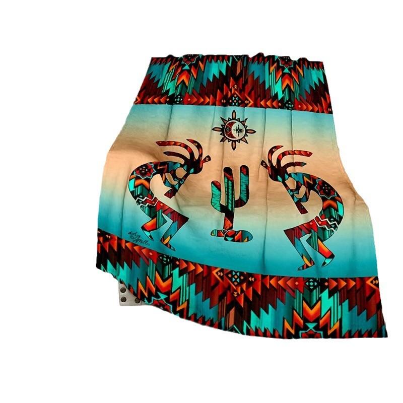 Indian retro style lunch break blanket flannel blanket digital printing gift blanket source