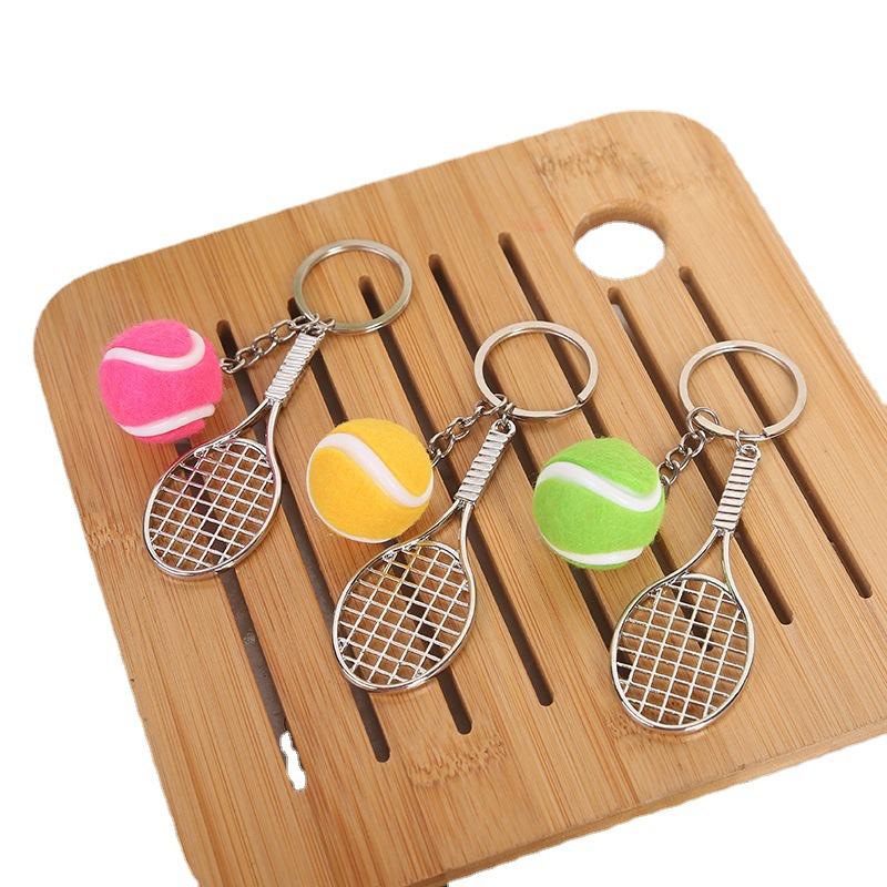 New Badminton Tennis Keychain Alloy Pendant Sports Souvenir