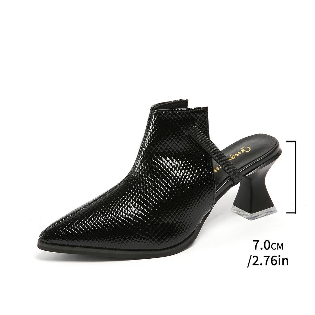 Fashion Pointed Toe Women Slippers Summer High Heels Shoes Chunky Slingback Pumps Woman Fashion Sandals 2025 Designer Female Zapatillas