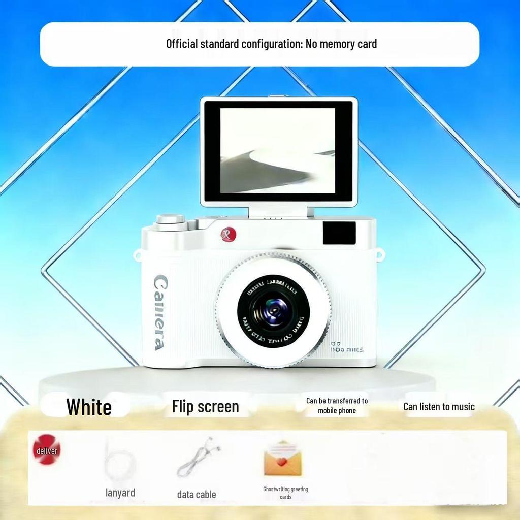 4K High-Resolution Flip Screen Mirrorless Digital Camera for Vlogging and Parties