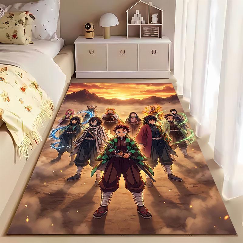 Anime Warriors Sunset Scene suitable as a non-slip mat for the living room or bedroom sofa