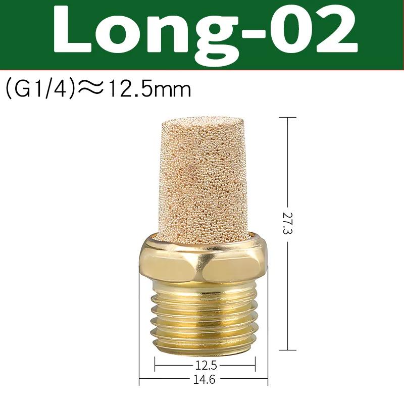 10PCS/50PCS/200PCS Pneumatic Brass Exhaust Muffler BSL M5 1/8 1/4 3/8 1/2 BSP Male Thread For Air Noise Adjustable Long Short